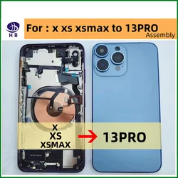 For iPhone X XS XSMAX To 13 Pro Housing Big Camera X Like 13 Pro Assembly DIY Back Cover Battery Middle Frame Replacement Screw