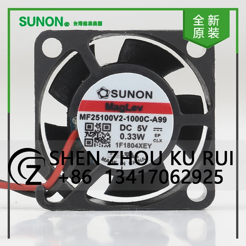 

Новый инвертор Sunon 12 В 24 В 48 В постоянного тока 5 В 0,33 Вт AC EC 2510 25X25X10MM 2,5 см Maglev Тихий микро 2-проводной вентилятор охлаждения MF25100V2-1000C-A99