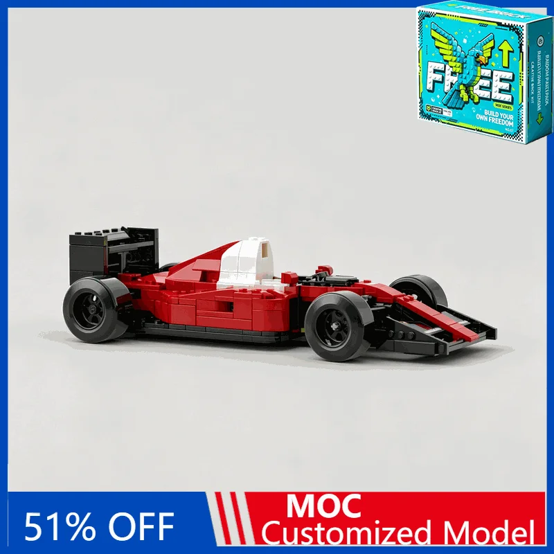 804PCS Vintage Racing Car Model MOC Puzzle Retro Open Wheel Racer Sports Vehicle DIY Assembly Building Blocks Creative Gift Set