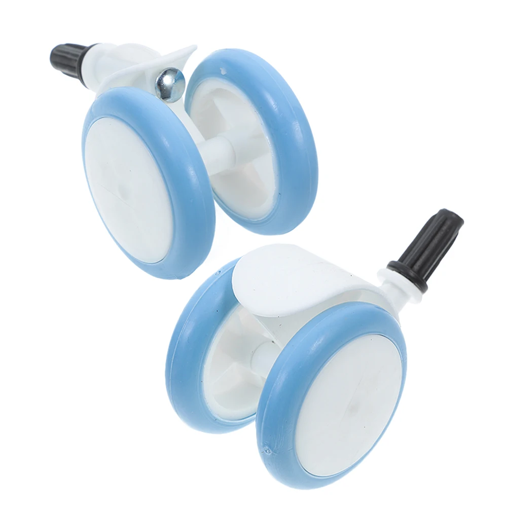 

2Pcs Baby Cart Walker Wheels Replacement Universal Fit Plastic Rubber Easy Install Smooth Stable Movement Infant Walker