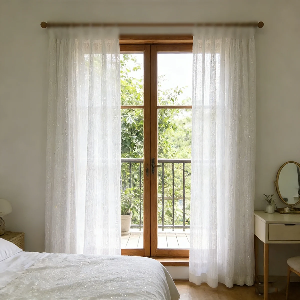 Modern Solid White Wire Curtains For Room, Window Treatments Tulle Living Room Drapes , Thin Sheer Kitchen Sheer Decoration