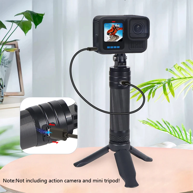 كاميرا قوة البنك ألياف الكربون Selfie عصا حامل ثلاثي القوائم 22.5 واط شحن سريع المغناطيسي جبل ل GoPro Insta360 Go 3 3S DJI Action