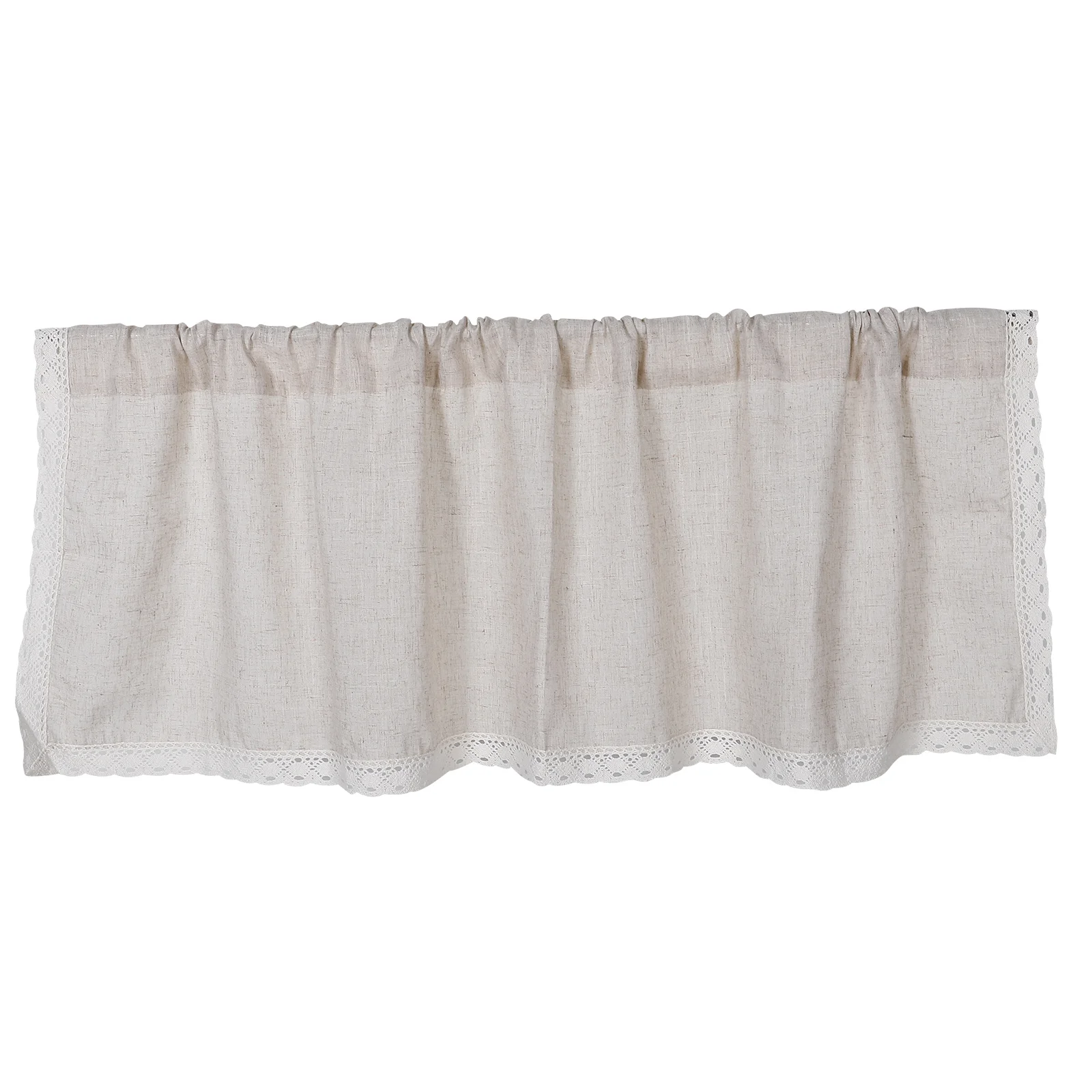 

1pcs Cotton Linen Short Curtains For Kitchen Windows Dust Proof Farmhouse Curtain Macrame Valance Bedroom Bathroom