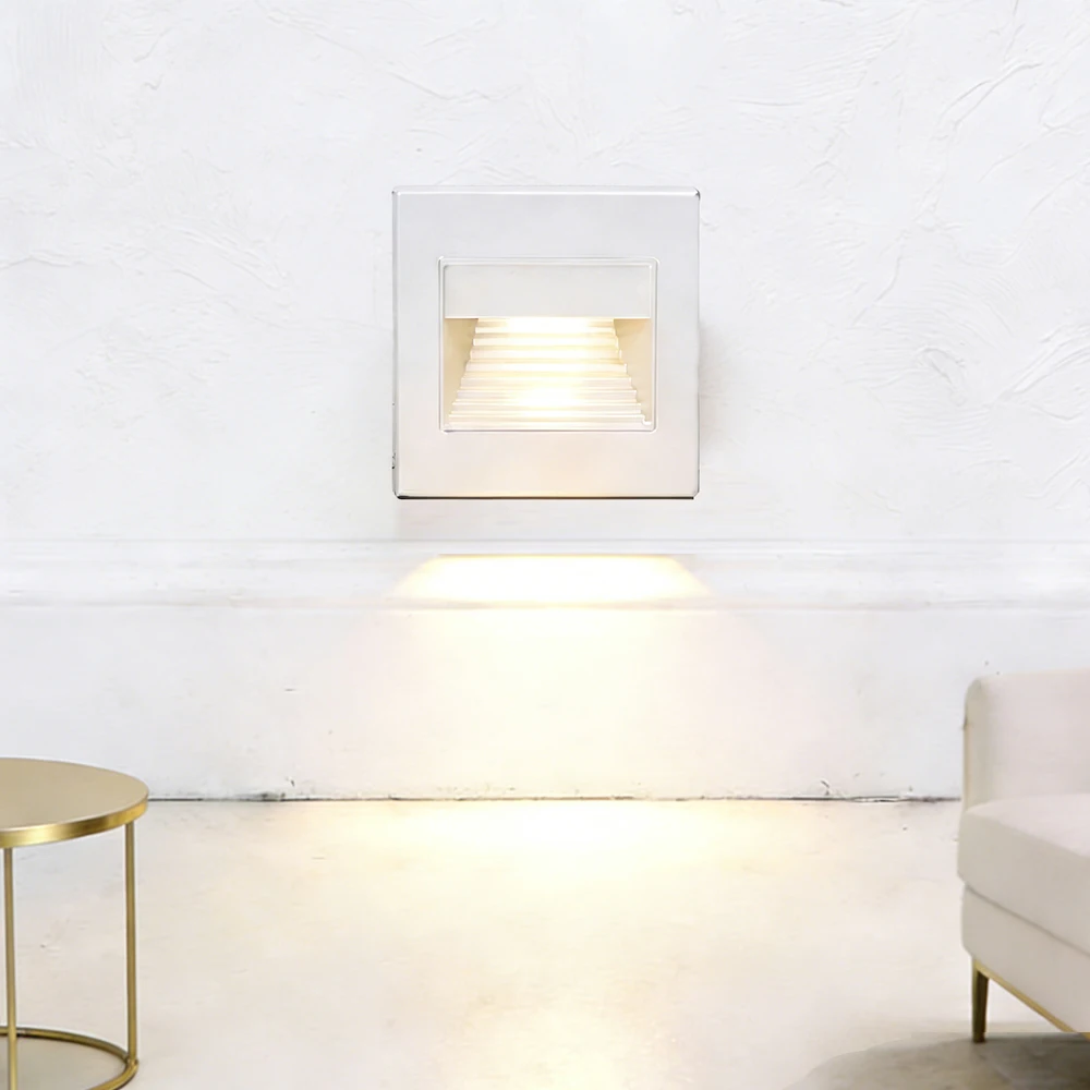 Recessed Wall Lamp Sensor Staircase Lighting Led Step Footlight Night Spot Lamp Motion Detect Luminaires Bedroom Bathroom XINLAT