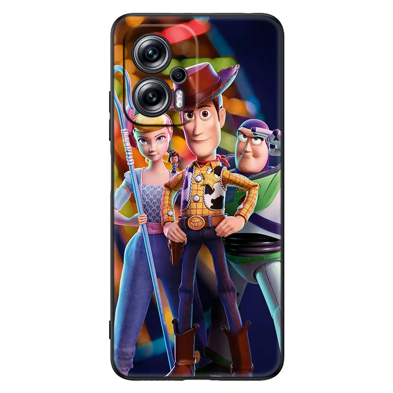 Disney Toy Story Woody Buzz Black Phone Case For Xiaomi Mi POCO X4 X3 NFC X2 F4 F3 GT 5G C3 C31 C40 F1 M5 M5S M4 M3 M2 F2 Pro