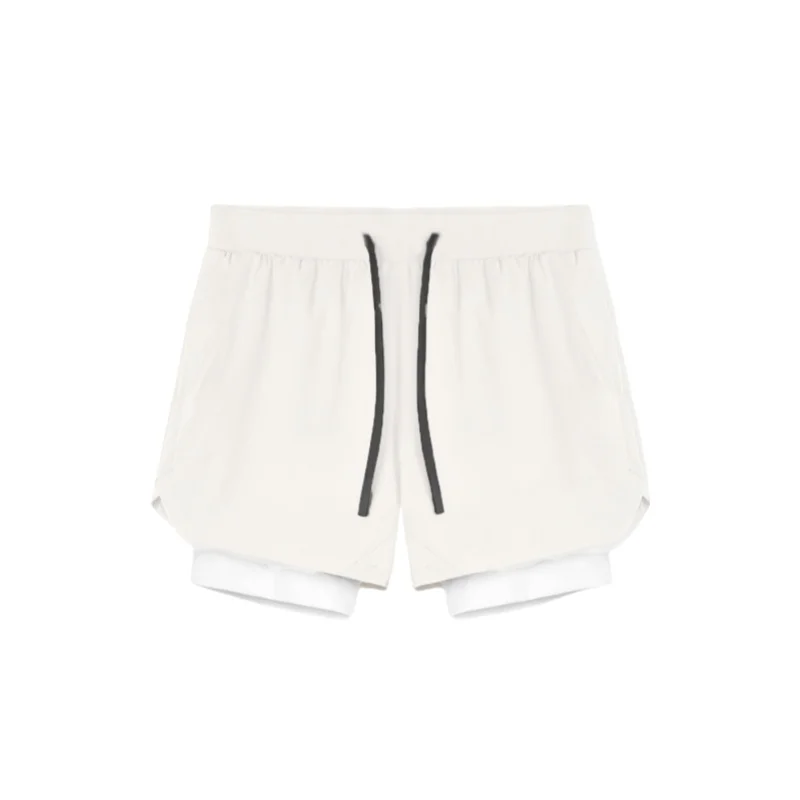 الصيف اللياقة البدنية السراويل الرياضية الرجال تشغيل العضلات التدريب مرونة التجفيف السريع طبقة مزدوجة شورت كرة السلة