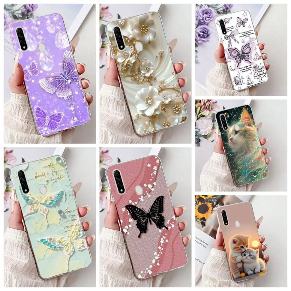 Phone Case For Oppo A31 Cases CPH2015 Soft Fuuny Butterfly Protectors Cover For Oppo A 8 31 A8 A31 2019 2020 Silicone Case Coque