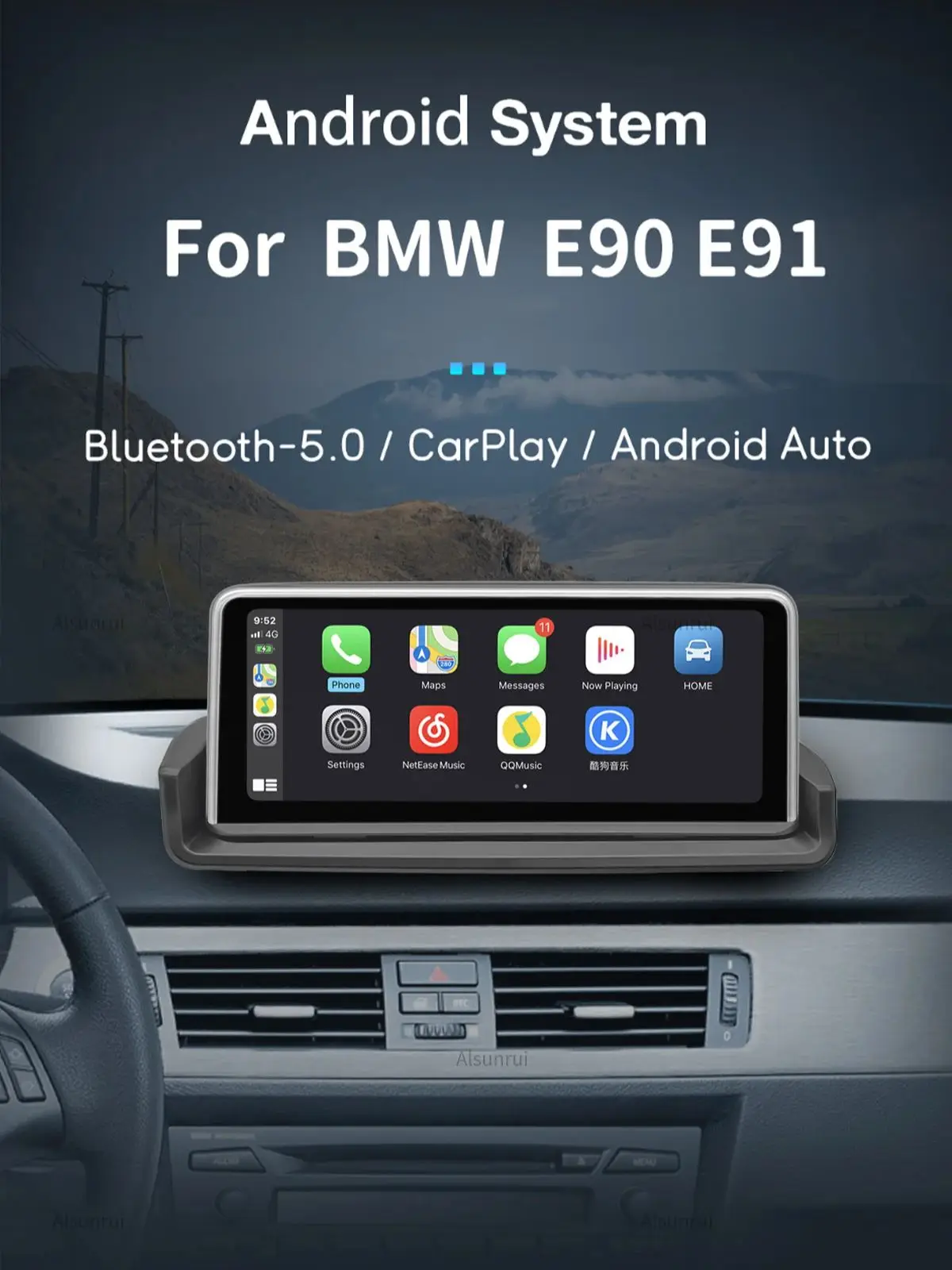 Wireless Carplay AutoRadio 2 din Adroid 13 For BMW E90 E91 E92 E93 2005-2012 ScreenMultimedia  Audio Head Unit SWC idrive Stereo