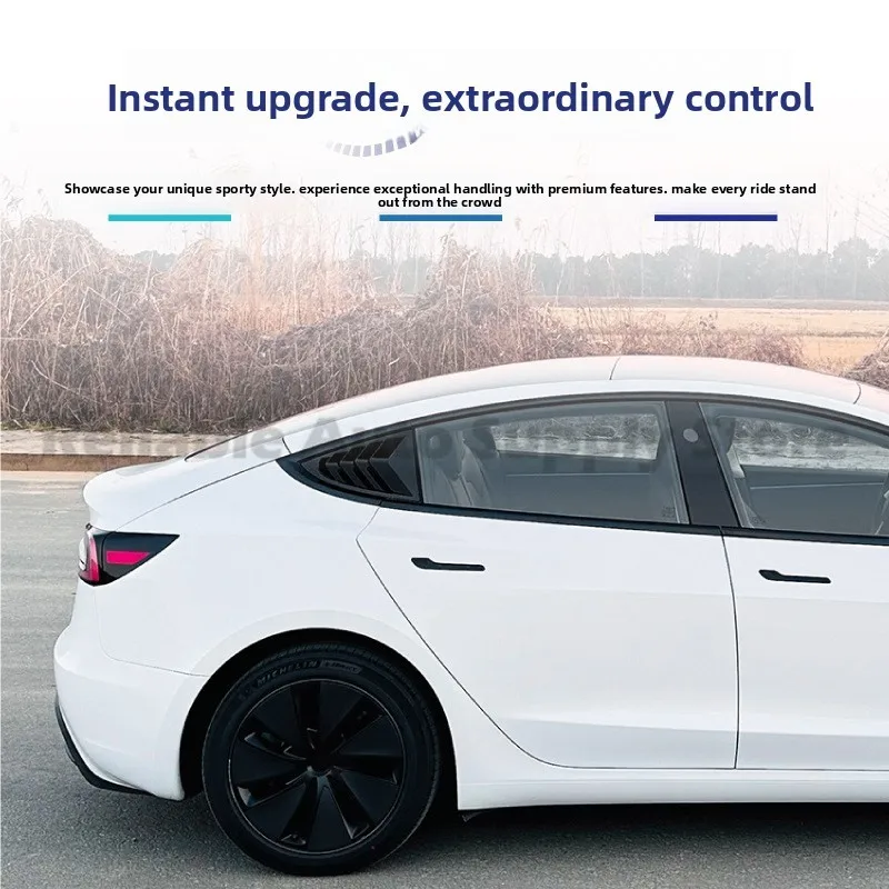 For Tesla Model 3 Facelift 2024+ Triangular Louver Window Vinyl Sticker Premium Quality Car Decor Upgrade Stylish Design
