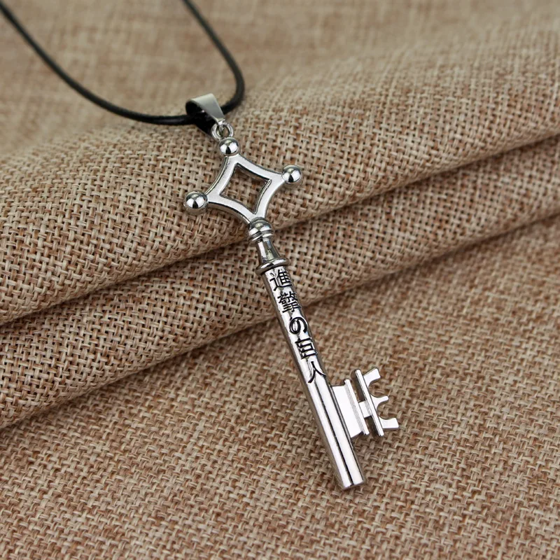Attack On Titan Necklace Eren Key Shingeki No Kyojin Pendant Fashion Vintage Retro Anime Jewelry For Men Cosplay - view 5