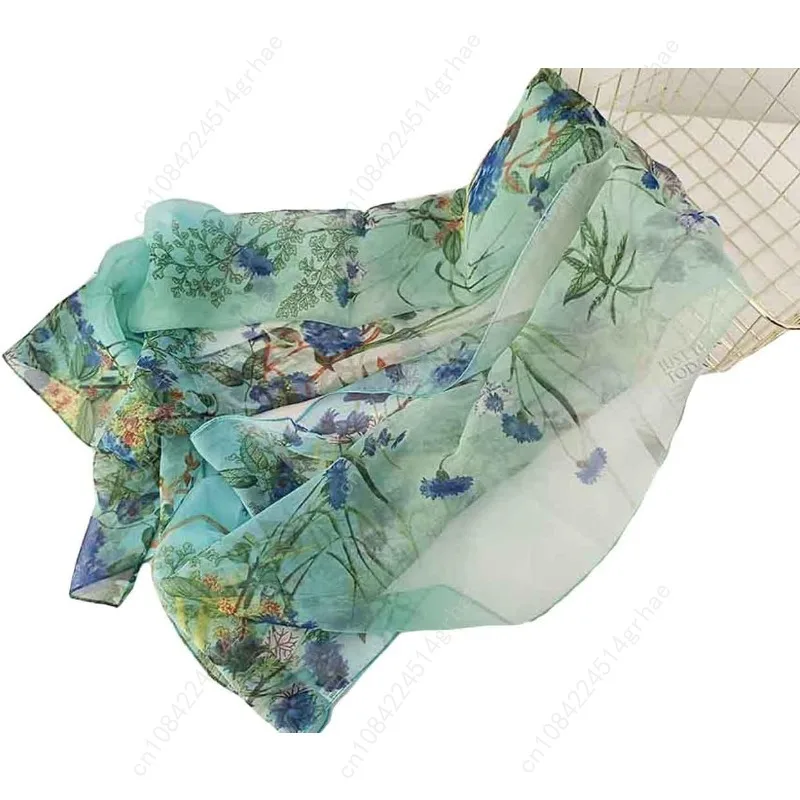 أوشحة Pokeedioty للنساء، أوشحة خفيفة الوزن، أوشحة شفافة أنيقة بنمط الأزهار