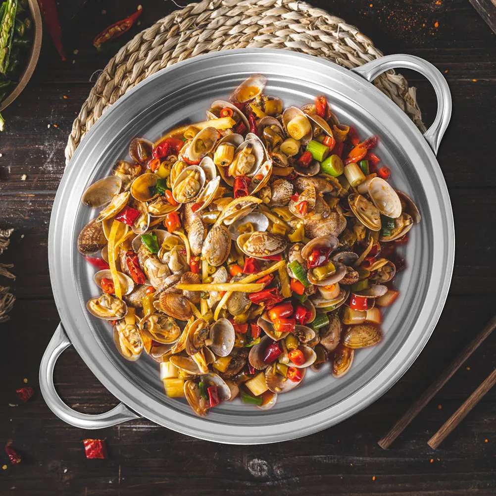 

Stainless Steel Wok Large Cooking Rust-Resistant Stock Pot For Hot Pot Dinner Family Gathering Kitchen Cookware With