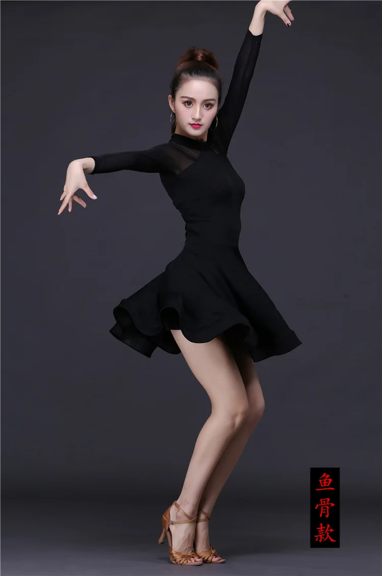 2026 Spring and Summer New Latin Dance Costumes Adult Women's Dance Costumes Practice Dresses Fish Bone Dresses