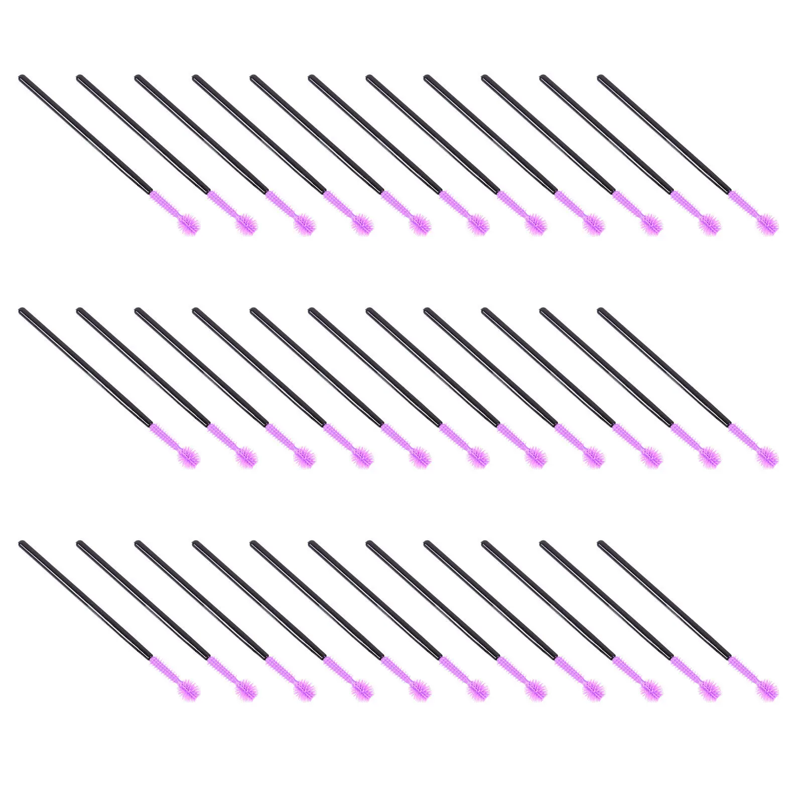 50Pcs Purple Disposable Eyelash Brush Small Convenient Size Eyelash Mascara Wands Eyebrow Makeup Brush Wands Portable Beauty