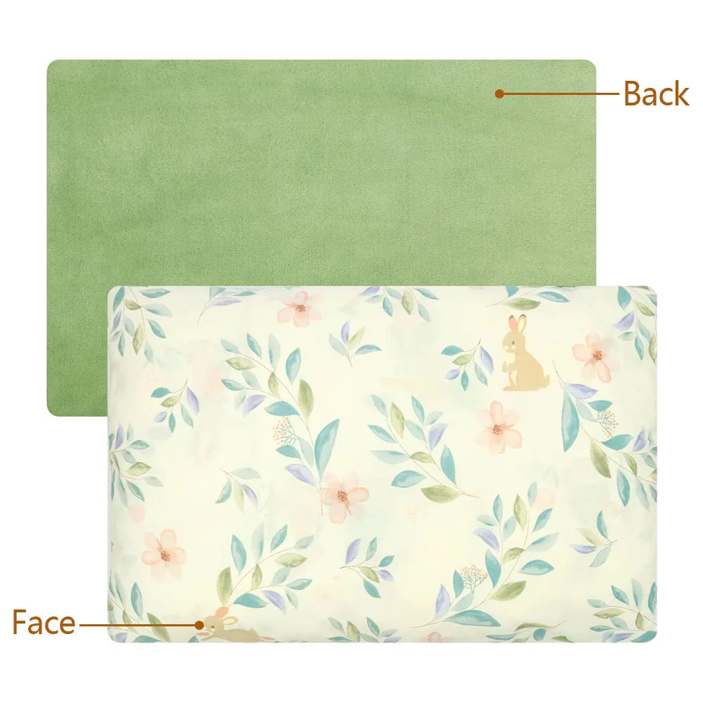 2Pcs Pillowcase Soft Cotton Pillowcase with Warm Fleece Back Layer Breathable Cute Printed Pillow Case for Home Bedroom Decor
