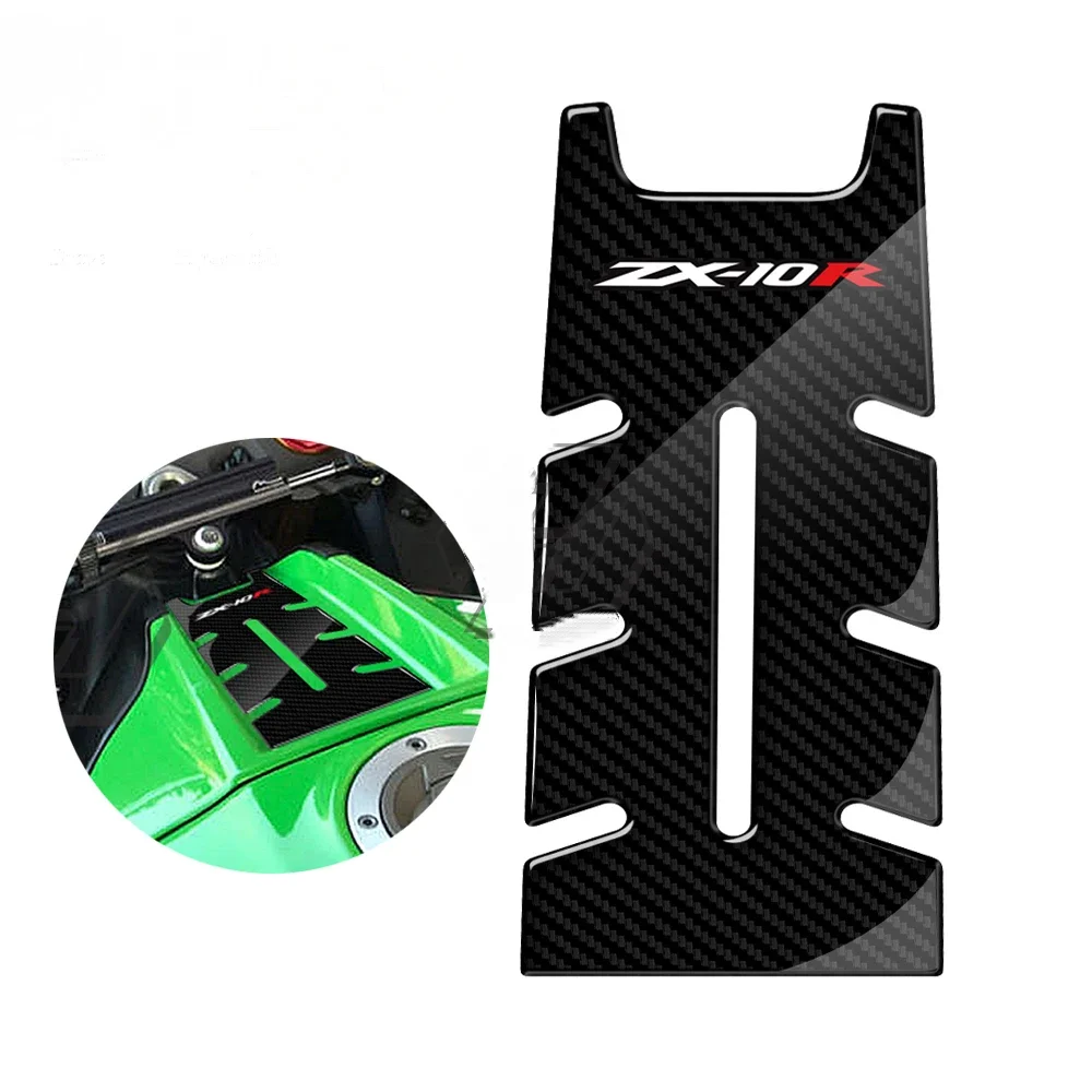 

For Kawasaki ZX-10R ZX10R ZX 10R 2011-2017 3D Carbon-look Front Gas Fuel Tank Cover Protector Tank Pad