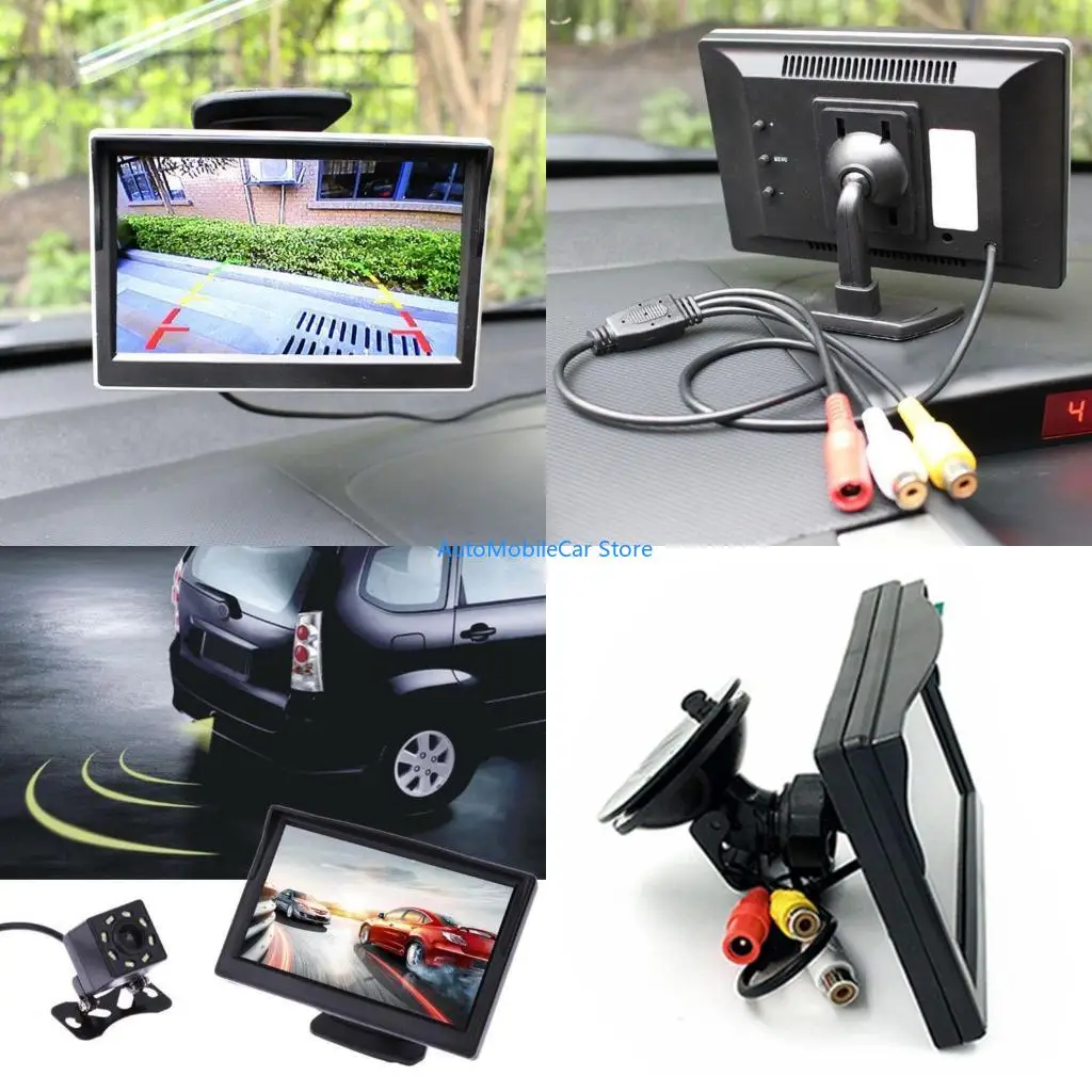 G8TE Car Reversing Backup-Camera Monitor Color Display Rear View Mirror