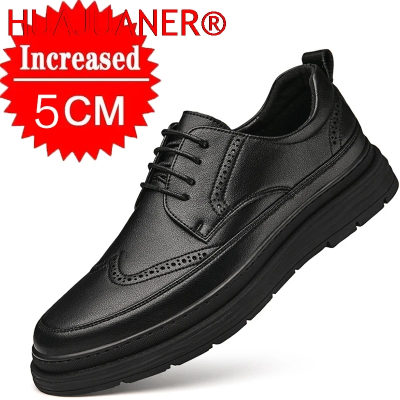 

Fashionable Leather Men's Shoes With Lace Up Solid Color Simple Dress Business Casual Party Wedding Men's Shoes