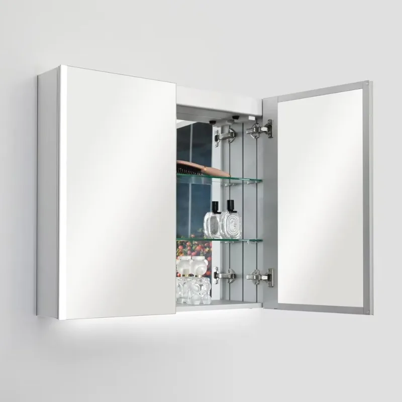[핫 세일] 직사각형 조명이 있는 이중문 약장 벽걸이형 거울 포함