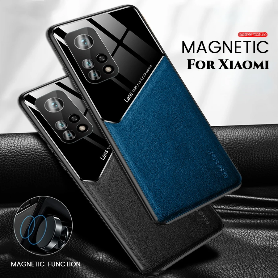 Magnetic Leather Case For Xiaomi Mi 13 12 11 Lite 5G NE 15 14 Ultra 12X 11i 11T 12T 13T 14T Pro Soft Silicone Case Back Cover