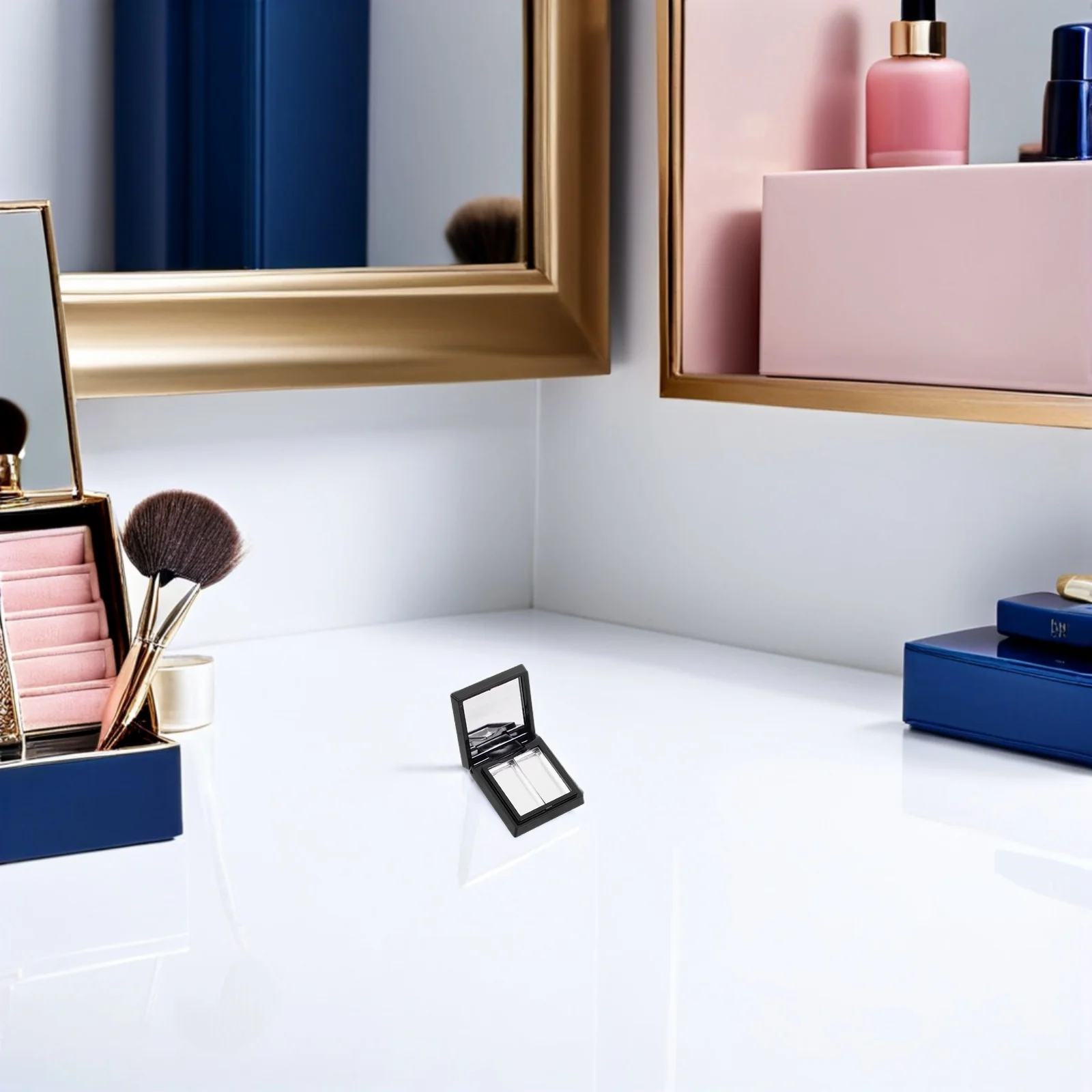 1 set trucco 18 griglia custodia fai da te per ombretto rossetto in polvere contenitore riutilizzabile da viaggio kit di archiviazione multifunzionale