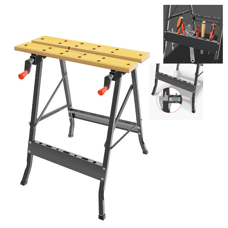 Multifunctional Carpentry Workbench Folding Woodworking Table Saw Household Portable Combined Tool Decoration Wood Working Table