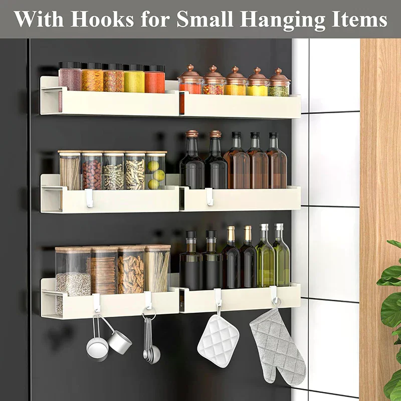 

Refrigerator Magnetic Shelf Spice Sundry Side Storage Rack Hanging Basket Space Saving Kitchen Organizer Shelf Household Holder