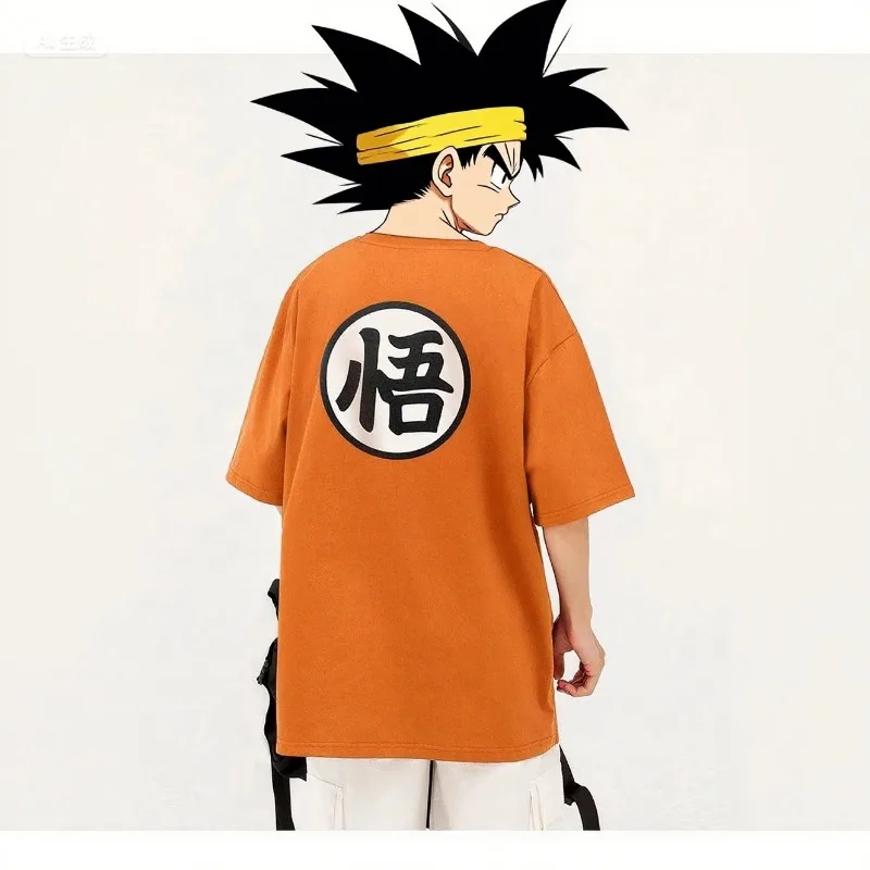 

Футболка с коротким рукавом Wukong Practice Outfit с иероглифом "У" в оранжевом цвете, мужская, по мотивам аниме Dragon Ball, с коротким рукавом.