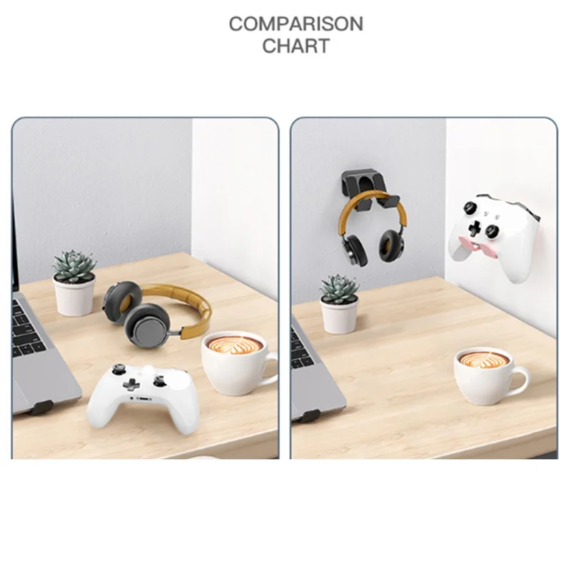 

Professional 3 Pcs Controller Stand For Wall Gamepad Holder For PS5 PS4 One Switch Pro Adhesive/Screws Wall Mounted Black H