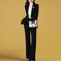 Women's 2 Pant Set Blazer and Business Professional Outfits Green Office Trousers Suits Black Wear To Work Formal Cheap Classy D