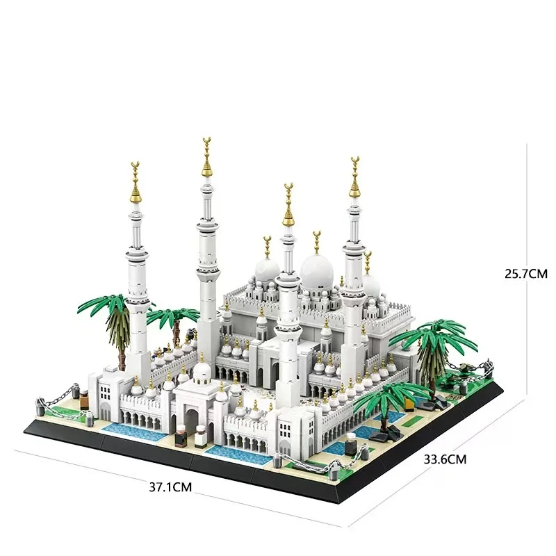 1463 pçs sheikh zayed grande mesquita-bu dhabi blocos de construção arquitetura tijolos de construção brinquedo presente para adulto criança