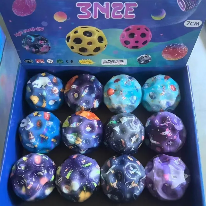 1 pçs ponto 7cm lua bola de alta elasticidade espuma do plutônio alívio do estresse brinquedos para crianças educacional exertional engraçado liberação brinquedos
