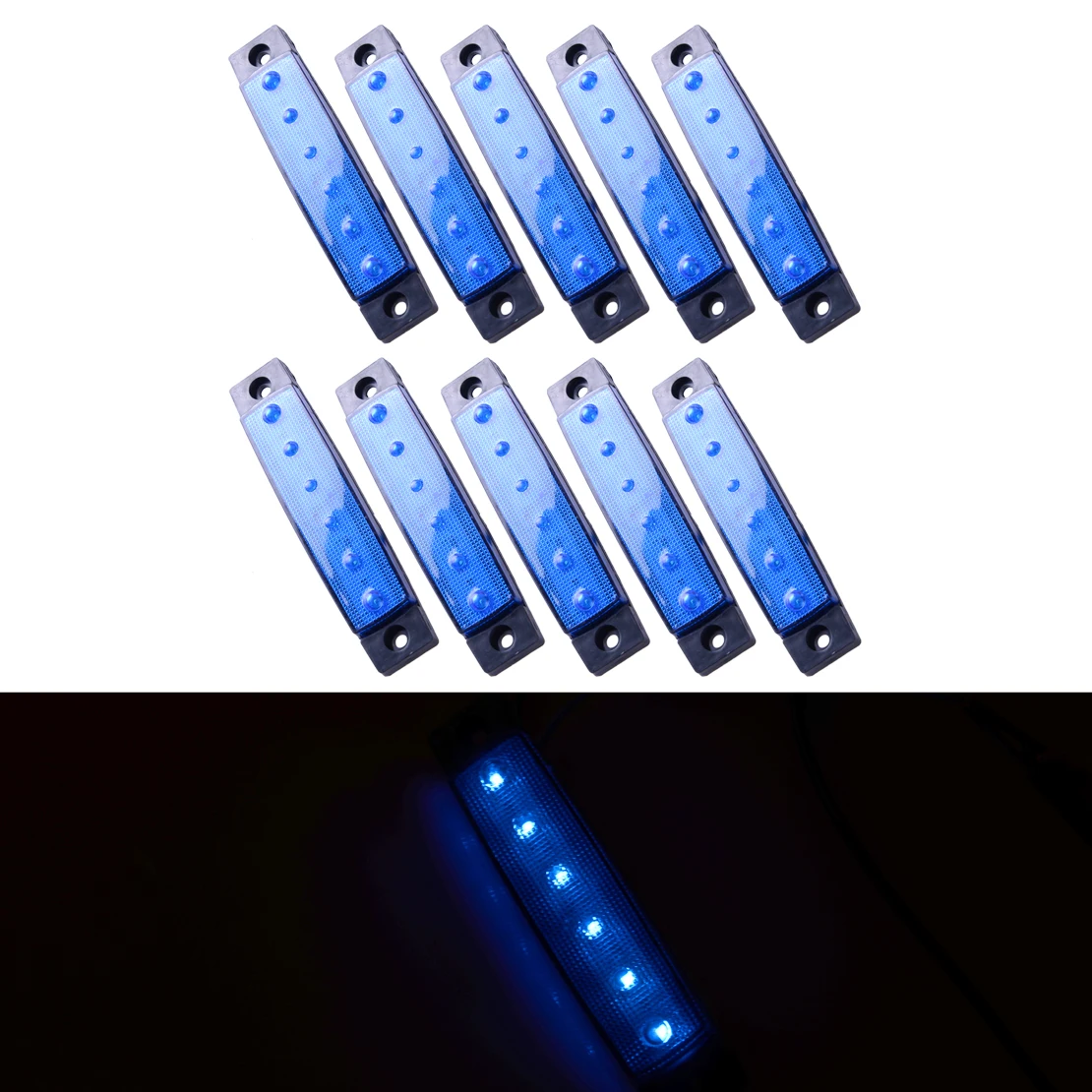 

10pcs 12V LED Deck Courtesy Navigation Light Waterproof Blue Stern Transom Lamp Decoration for Marine Fishing Pontoon Sailboat