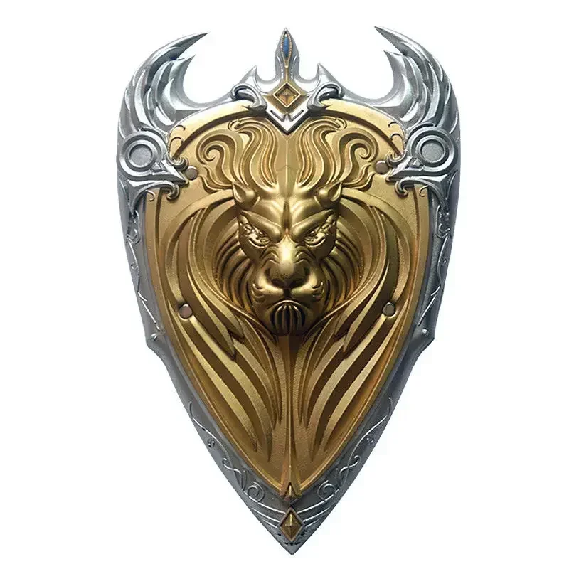 [Funny] 56cm Simulation WOW King Llane Lion Shield weapons model adult children cosplay toys Costume party Bar room decoration