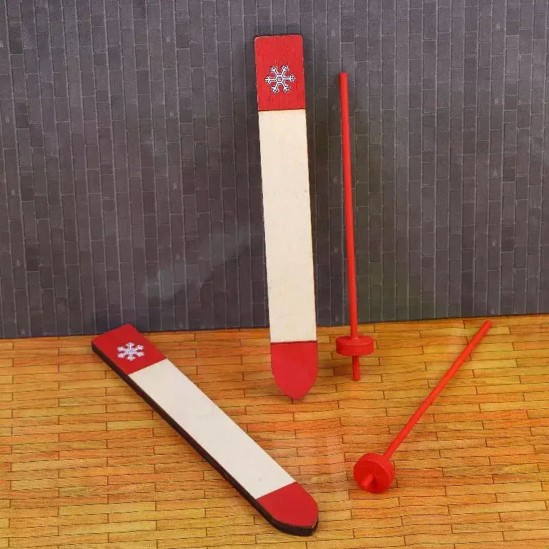 1/12 Poppenhuis Mini Houten Slee Model Poppenhuis Kerst Scène Decoratie Poppenhuis Accessoires Fantasiespel Speelgoed