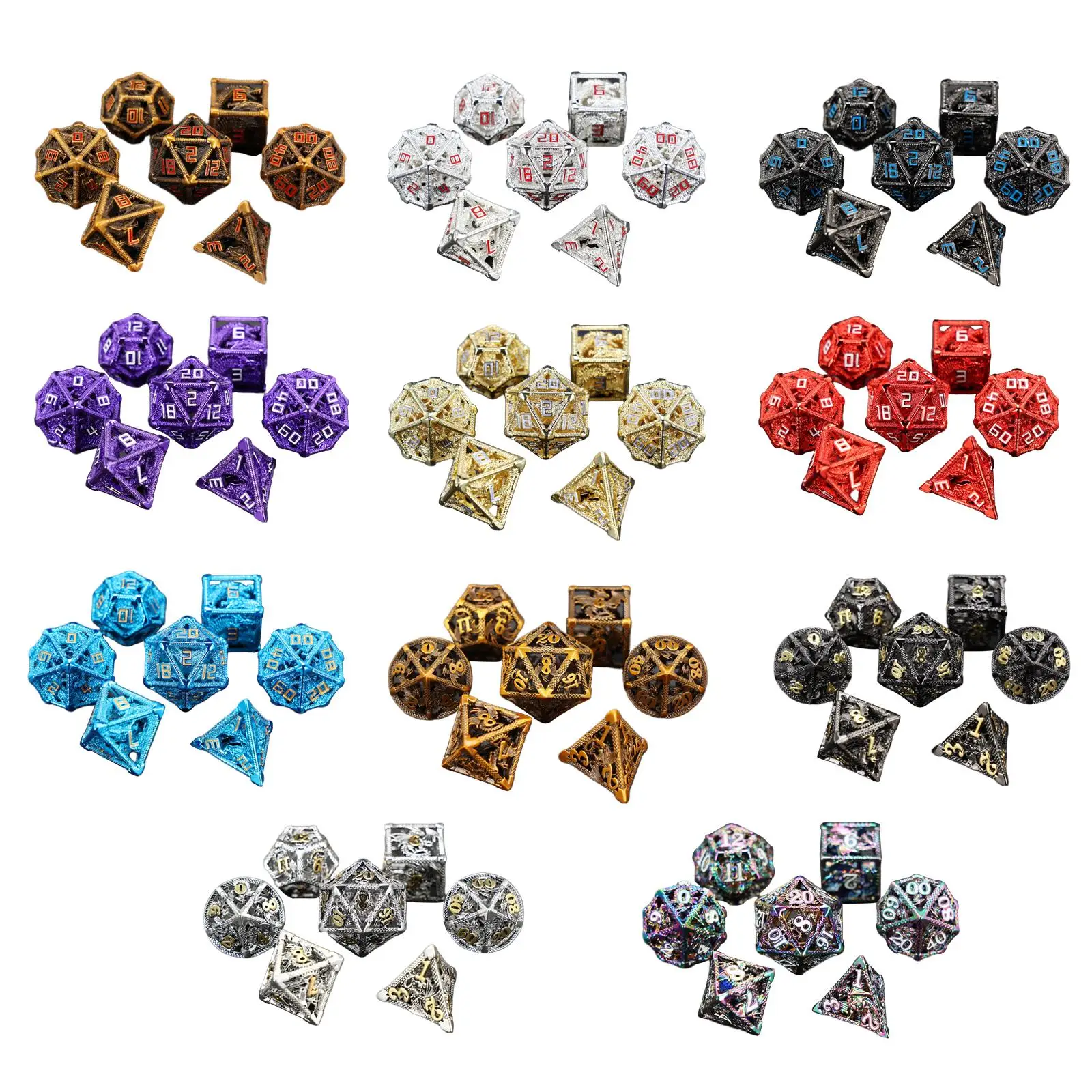 7 Pieces Polyhedral Dice Party Supply Irregular Role Playing Dice for Party Board Games