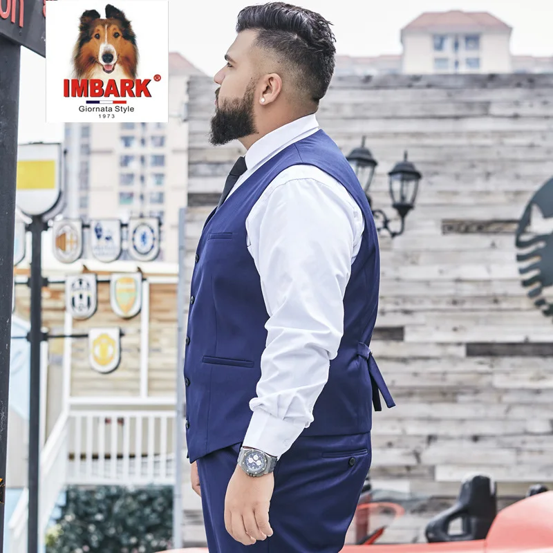 2023 Plus Size Suit Vest Men Solid Color Single Breasted Waistcoat For Host Groom Groomsmen Grey Black Navy Waist Coat 9XL