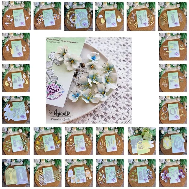 RabbitEastern Fragment colombes Miracle brillant vacances fleur métal matrices de découpe timbres en Silicone Scrapbooking pochoir Album Photo