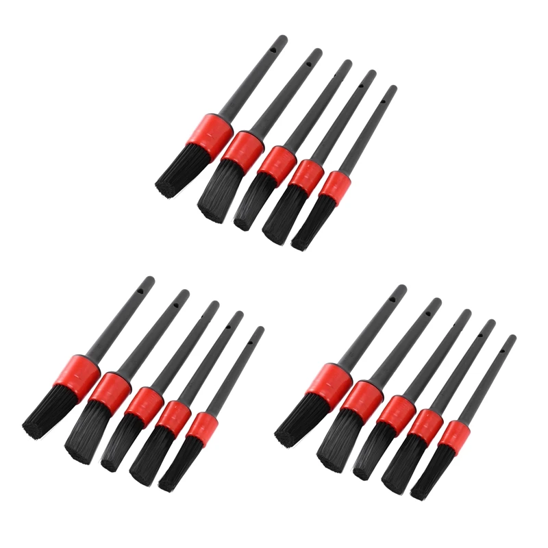 

Detail Brush (Set Of 15), Auto Detailing Brush Set Perfect For Car Motorcycle Automotive Cleaning Wheels