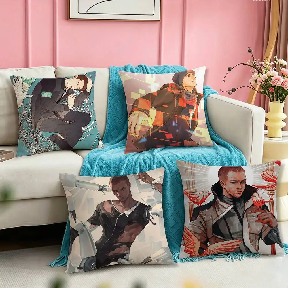 Game D-Detroit Become Human Pillow Case Square Double-Sided Sofa Cushion Cover Bedroom Bedside Pillow