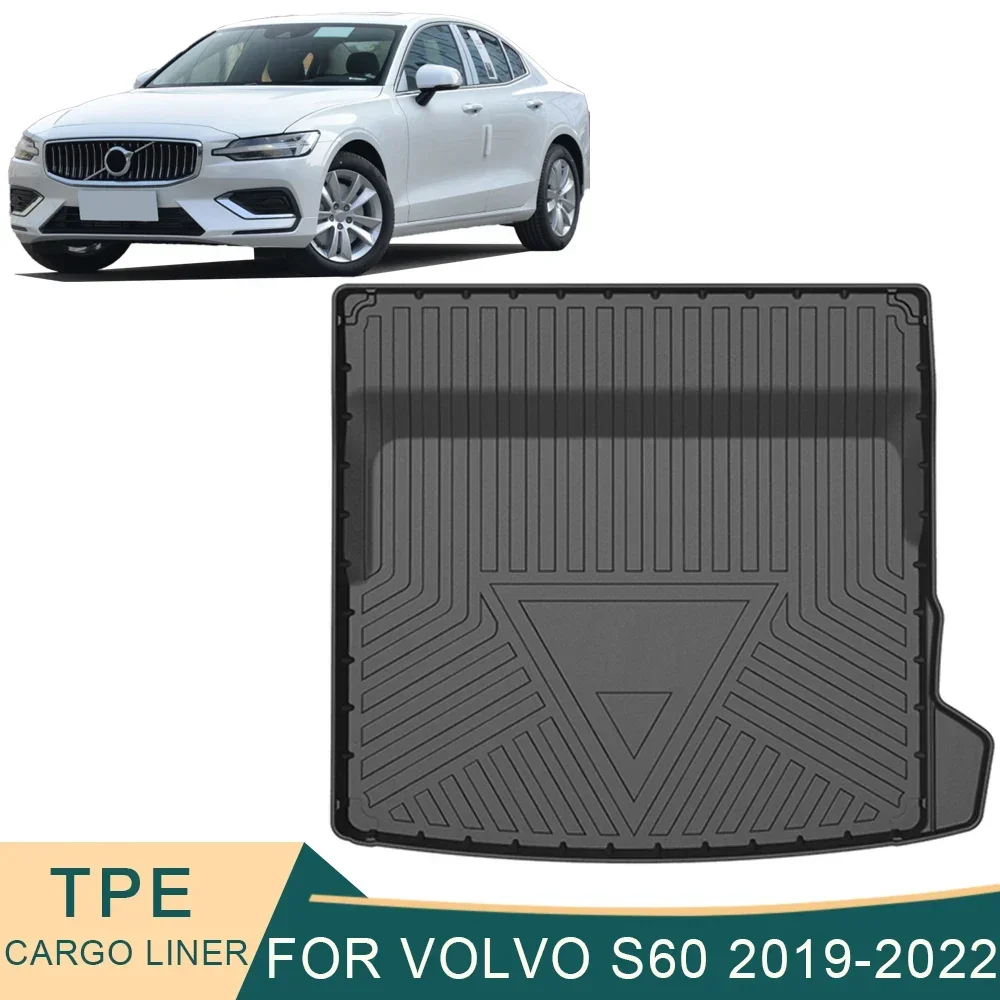 

For Volvo S60 2019-2023 Car Cargo Liner All-Weather TPE Non-slip Trunk Mats Waterproof Boot Tray Trunk Carpet Accessories