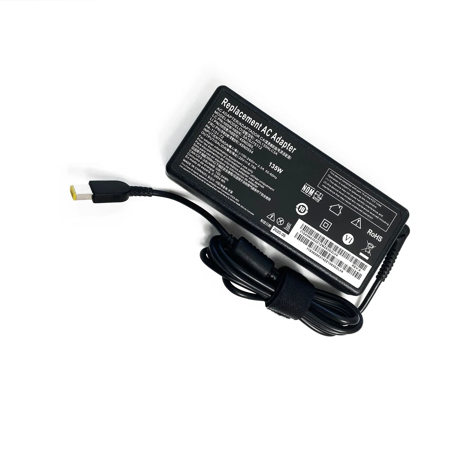 Imagem -03 - Carregador Adaptador ac Portátil 20v 6.75a 135w para Lenovo 72015ikb Adl135nl3a Adl135ndc3a Adl135ncc3a