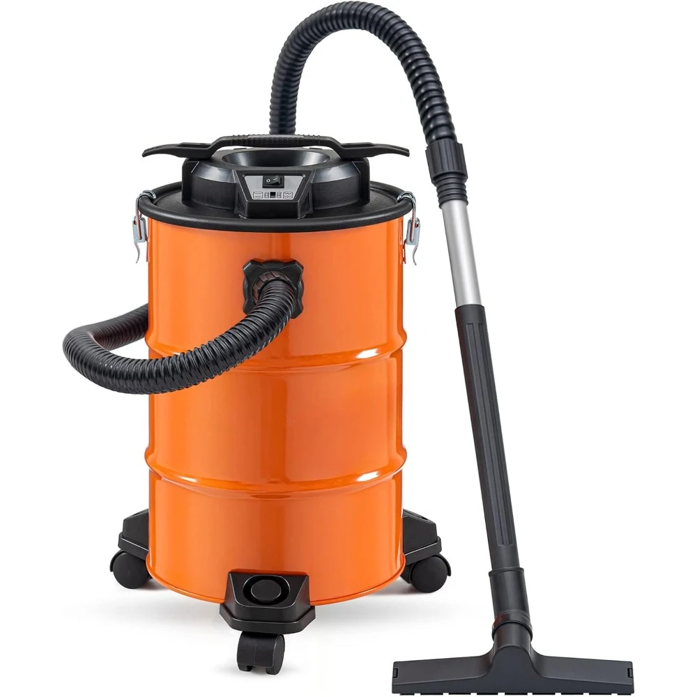 5.3-Gallon Ash Vacuum with Double Stage Filtration System, 10 Amp Ash Vacuum for Pellet Stoves with 1200W Powerful Suction