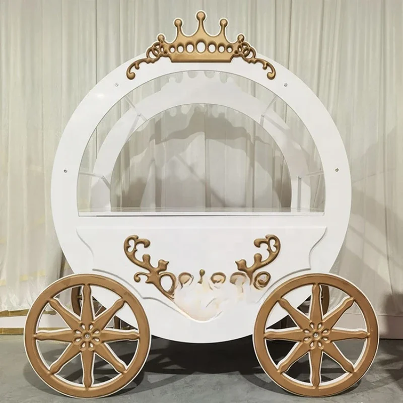 catering supplies wedding decoration white round candy cart with wheel