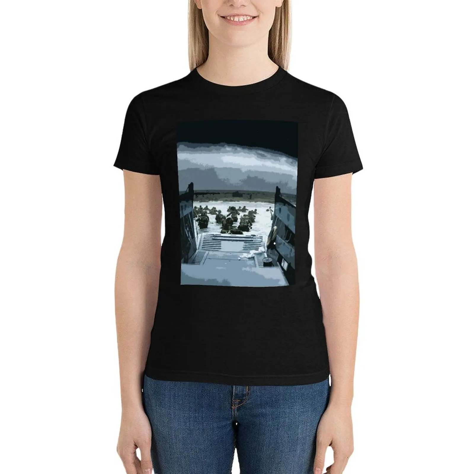 Omaha Beach - D-Day Operation Overlord T-Shirt oversized plus size tops Women's t-shirt