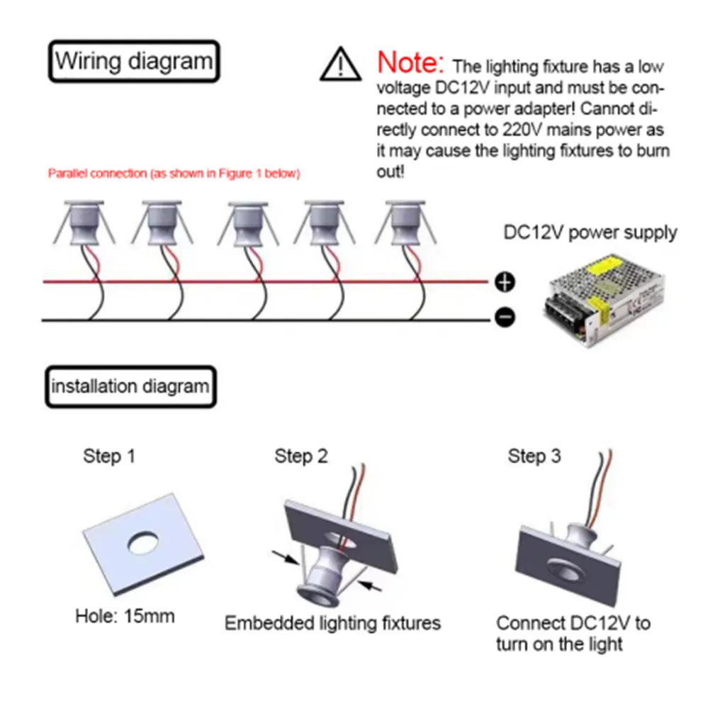 1-20 Pcs LED DC12V Recessed Ceiling Downlight 1W Spotlight Showcase Bedroom Cupboard Showcase Party KTV DIY Scene lights , etc