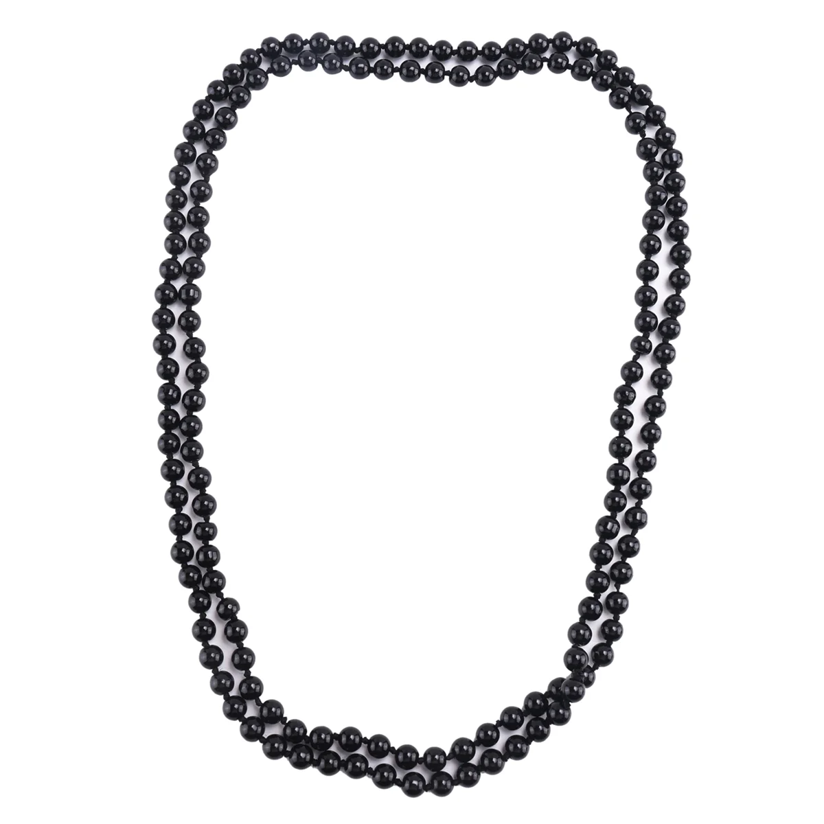 FZFZ ファッション フェイク パール ロング セーター チェーン ネックレス - ブラック