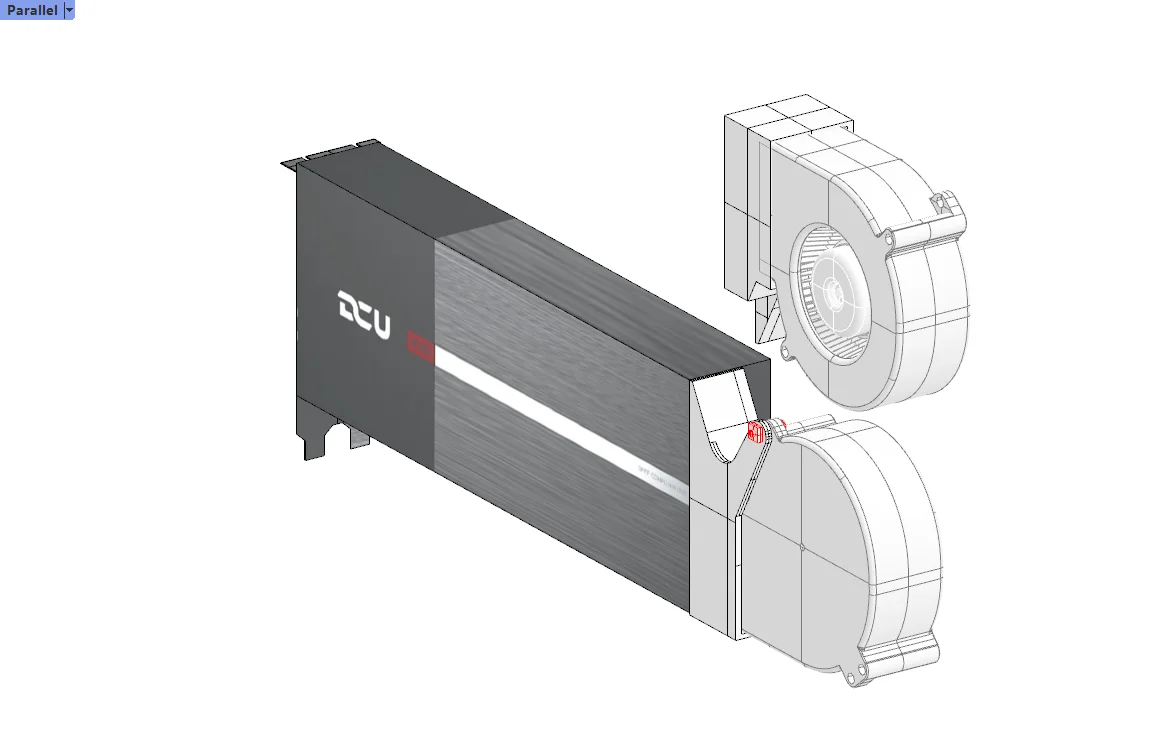 Universal High-Power Silent Turbine Active Fan Radiator for Haiguang Z100-DCU Z100 Graphics Card