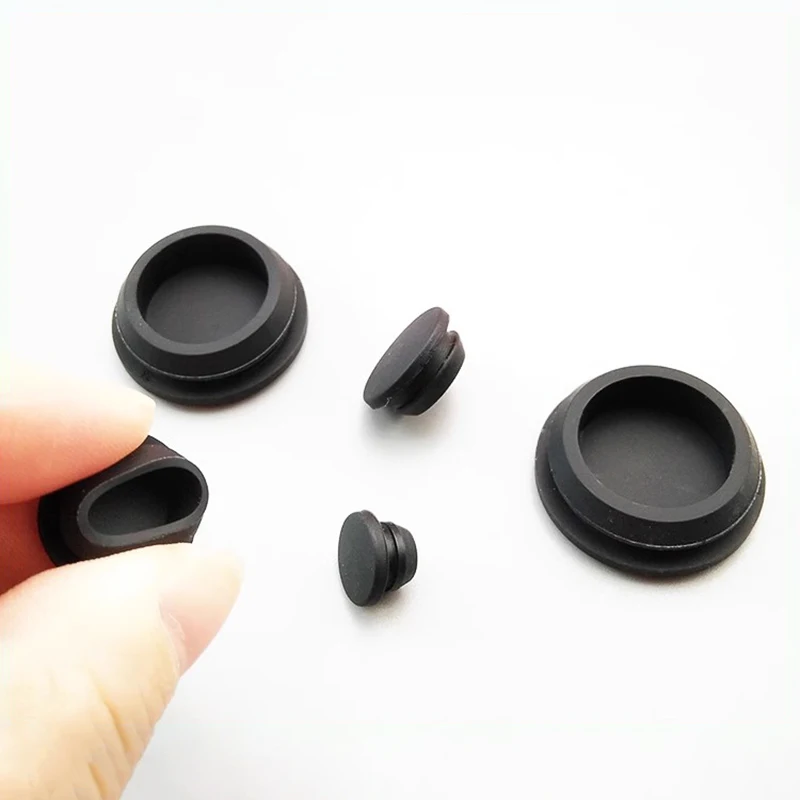 Black Snap-on Silicone Rubber Cap 2.5-60.6mm T Type Hole Plug Cover Blanking End Cap Tube Inserts Bung Seal Stopper Sealing Plug