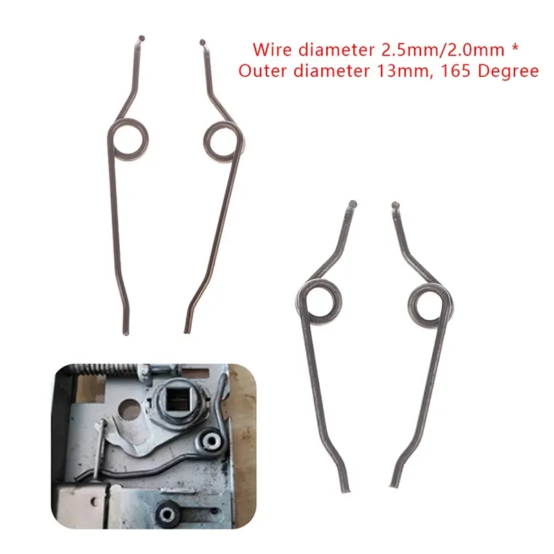 1 Pair 2.0mm/2.5mm 165 Degree Door Lock Latch Return Springs Torsion Retracting Interior Lock Body Repair Accessory
